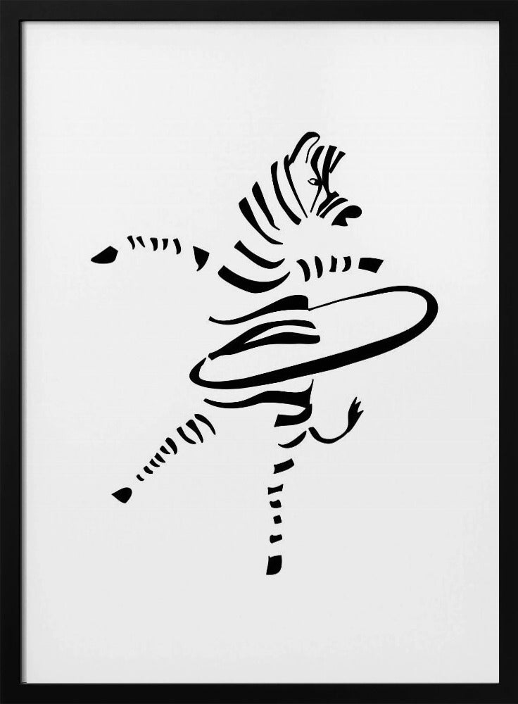 Hula Hoop Zebra - Stretched Canvas, Poster or Fine Art Print I Heart Wall Art