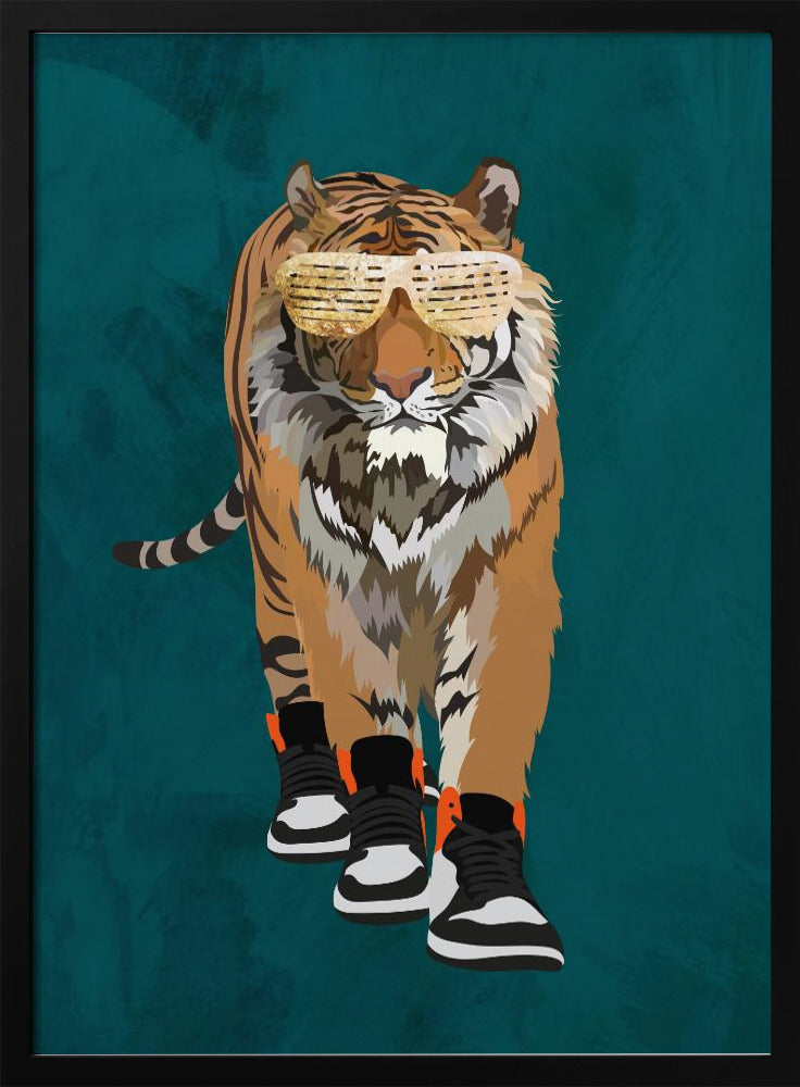 Tiger prowling in high top sneakers - Stretched Canvas, Poster or Fine Art Print I Heart Wall Art