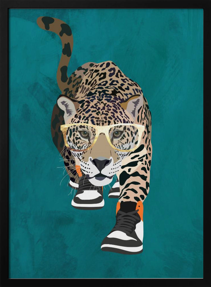 Jaguar prowling in high top sneakers - Stretched Canvas, Poster or Fine Art Print I Heart Wall Art