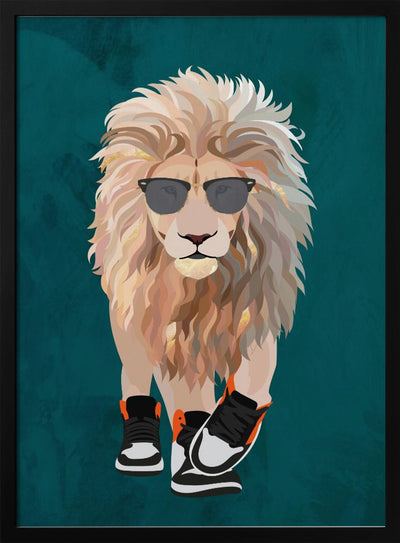 Lion prowling in high top sneakers - Stretched Canvas, Poster or Fine Art Print I Heart Wall Art