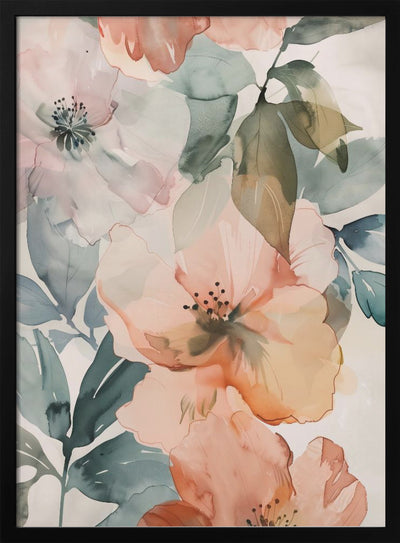 Watercolor Floral No. 3 - Stretched Canvas, Poster or Fine Art Print I Heart Wall Art