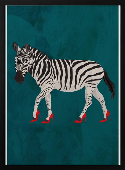 Zebra in heels 2 - Stretched Canvas, Poster or Fine Art Print I Heart Wall Art