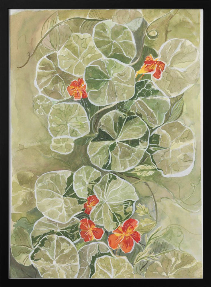 Nasturtium Tapestry - Stretched Canvas, Poster or Fine Art Print I Heart Wall Art