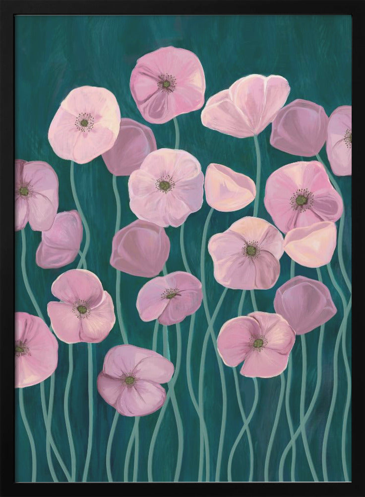 Pink poppies - Stretched Canvas, Poster or Fine Art Print I Heart Wall Art