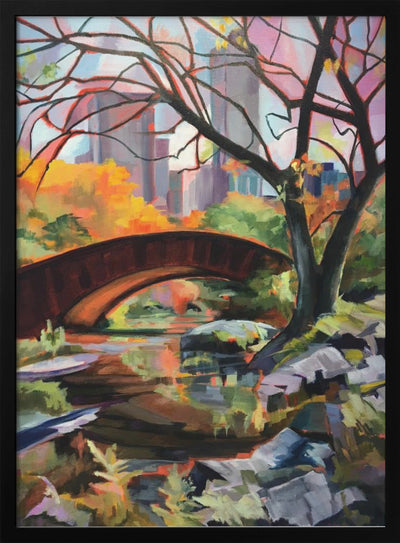 Bridge In Central Park - Stretched Canvas, Poster or Fine Art Print I Heart Wall Art