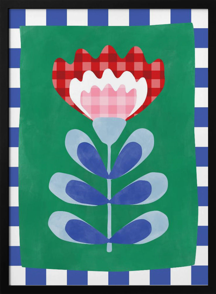 Floral Design with Bold Geometric Shapes - Stretched Canvas, Poster or Fine Art Print I Heart Wall Art