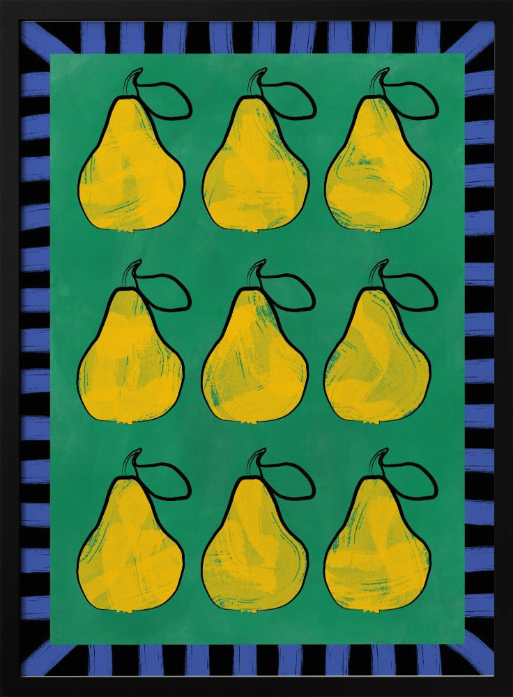 Pear Grid Harmony - Stretched Canvas, Poster or Fine Art Print I Heart Wall Art