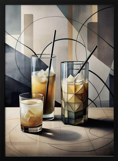 Cubist Cocktails - Stretched Canvas, Poster or Fine Art Print I Heart Wall Art