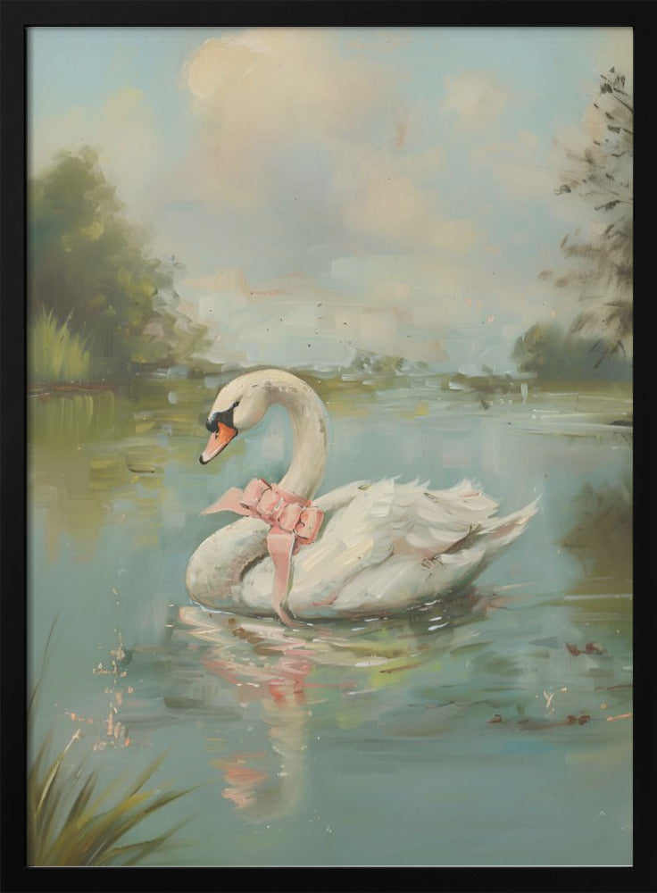 Vintage Swan Coquette - Stretched Canvas, Poster or Fine Art Print I Heart Wall Art