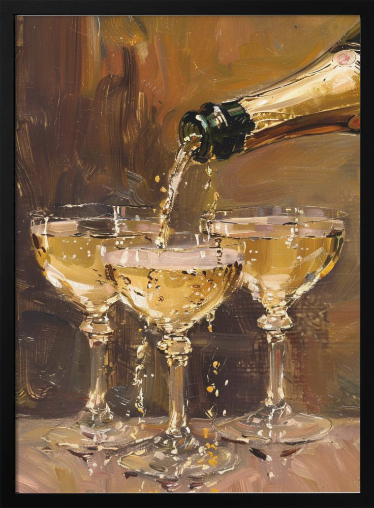 Vintage Champagne - Stretched Canvas, Poster or Fine Art Print I Heart Wall Art