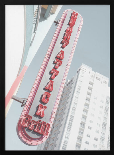 Las Vegas Neon Sign Grill Restaurant - Stretched Canvas, Poster or Fine Art Print I Heart Wall Art