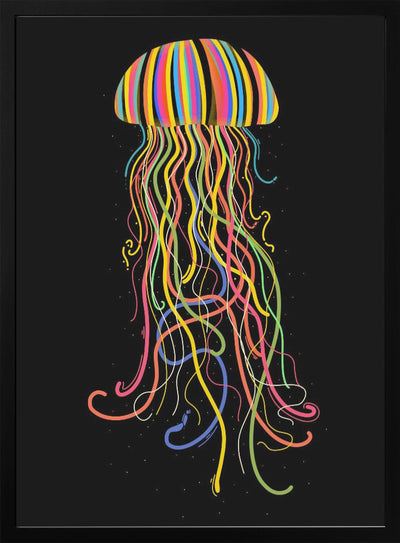 Rainbow Jellyfish - Stretched Canvas, Poster or Fine Art Print I Heart Wall Art