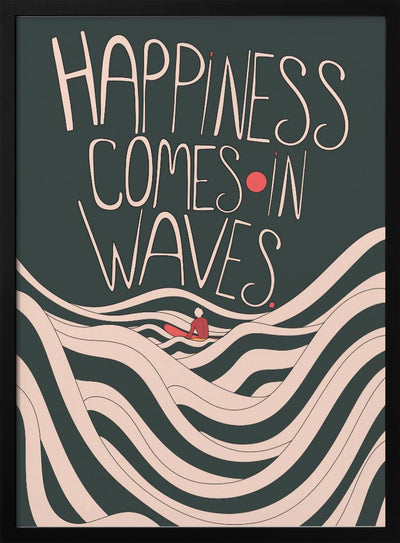 Happiness Comes In Waves - Stretched Canvas, Poster or Fine Art Print I Heart Wall Art