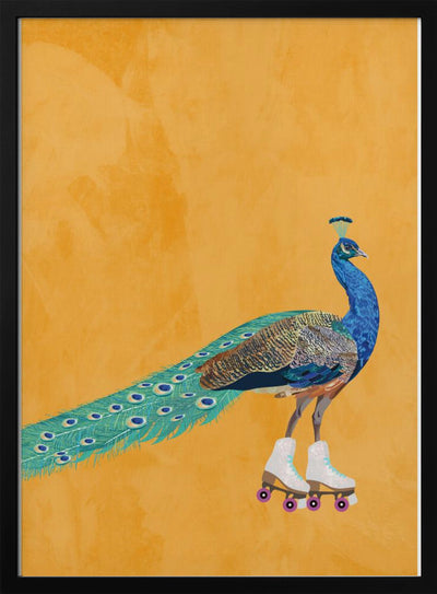 Peacock rollerskating - Stretched Canvas, Poster or Fine Art Print I Heart Wall Art