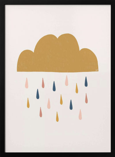 Yellow Raining Cloud - Stretched Canvas, Poster or Fine Art Print I Heart Wall Art