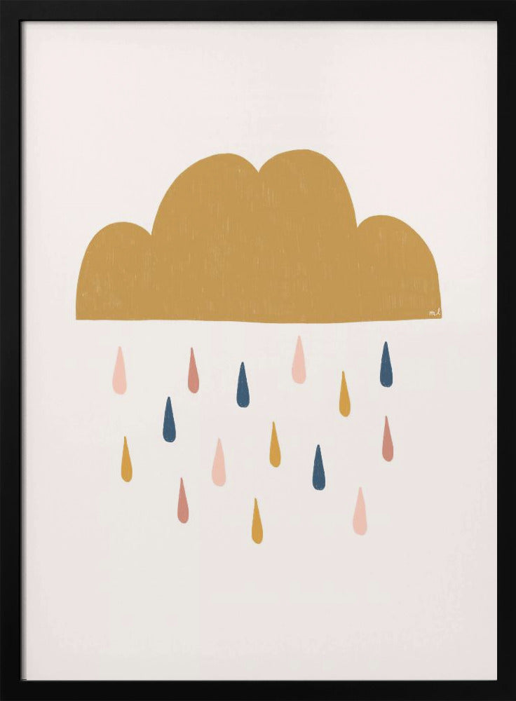 Yellow Raining Cloud - Stretched Canvas, Poster or Fine Art Print I Heart Wall Art