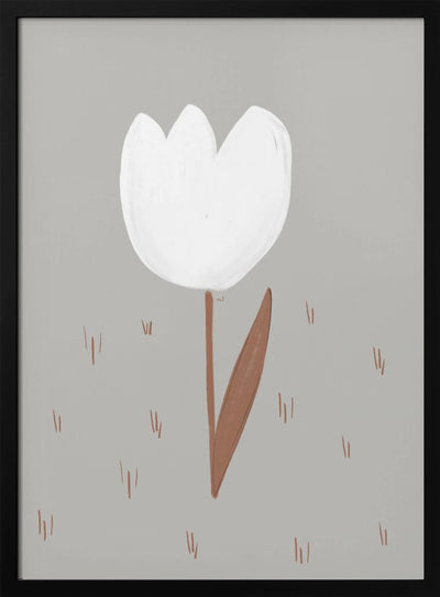 White Tulip - Stretched Canvas, Poster or Fine Art Print I Heart Wall Art