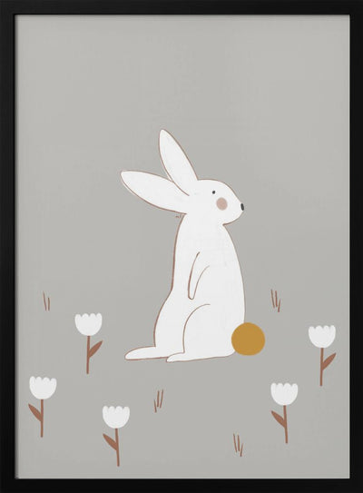 White Little Bunny - Stretched Canvas, Poster or Fine Art Print I Heart Wall Art