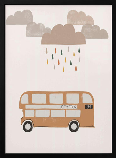 Orange Bus - Stretched Canvas, Poster or Fine Art Print I Heart Wall Art