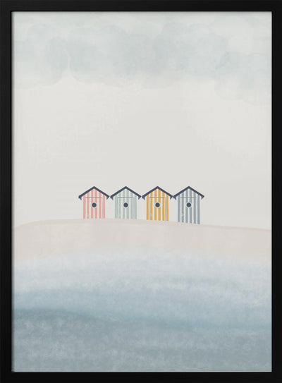 Beach Cabins - Stretched Canvas, Poster or Fine Art Print I Heart Wall Art