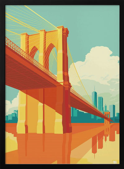 New York Brooklyn Bridge - Stretched Canvas, Poster or Fine Art Print I Heart Wall Art