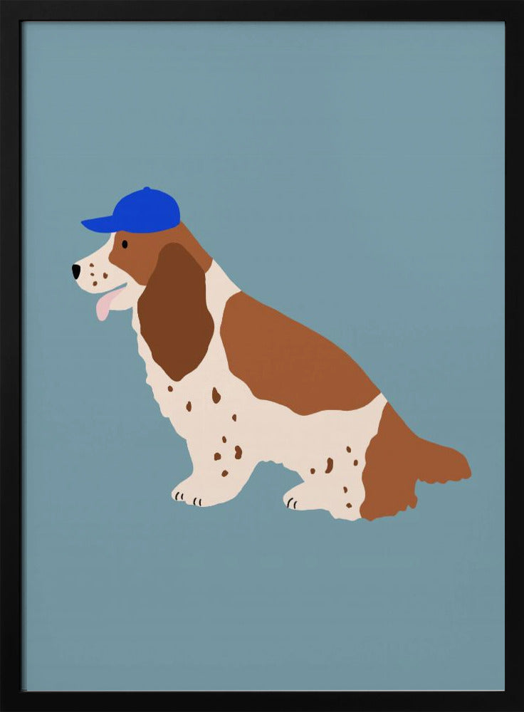 Cocker Spaniel with Cap - Stretched Canvas, Poster or Fine Art Print I Heart Wall Art