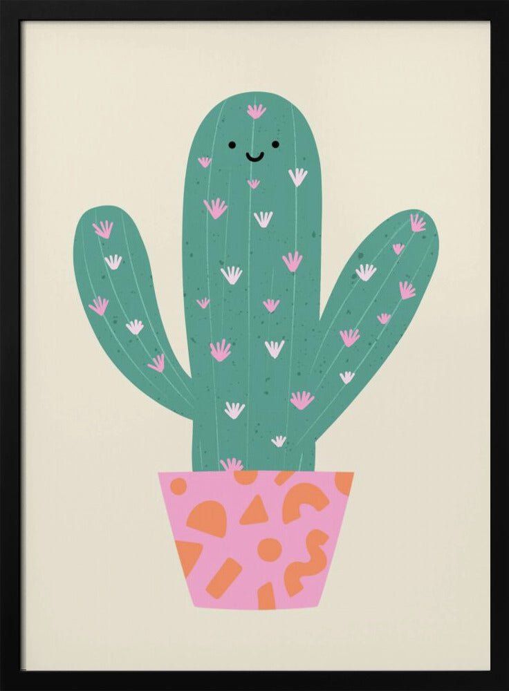 Happy Cactus - Stretched Canvas, Poster or Fine Art Print I Heart Wall Art