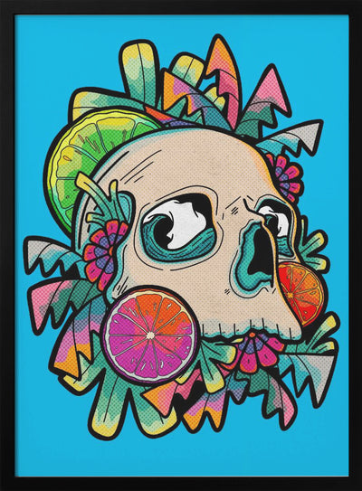 Summer Fruit Skull - Stretched Canvas, Poster or Fine Art Print I Heart Wall Art