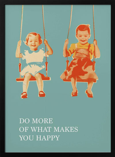 Two Little Girls On Swings - Stretched Canvas, Poster or Fine Art Print I Heart Wall Art