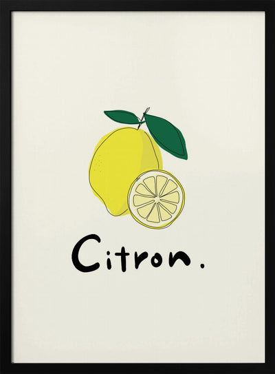 Modern French Fruits Collection &quot;Lemon / Citron&quot; - Stretched Canvas, Poster or Fine Art Print I Heart Wall Art