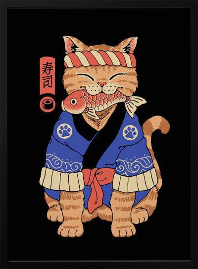 Sushi Meowster - Stretched Canvas, Poster or Fine Art Print I Heart Wall Art