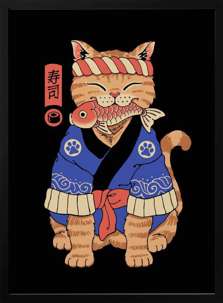 Sushi Meowster - Stretched Canvas, Poster or Fine Art Print I Heart Wall Art