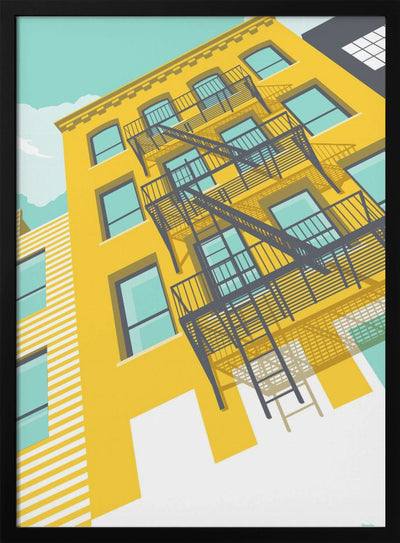 NYC Brooklyn Yellow - Stretched Canvas, Poster or Fine Art Print I Heart Wall Art