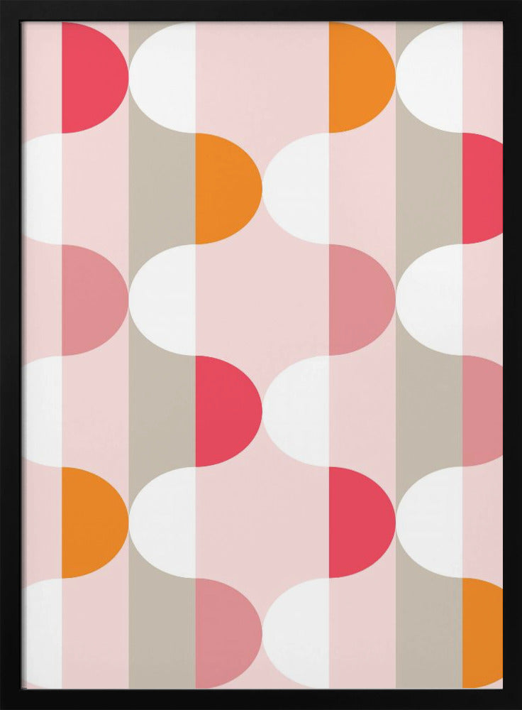 City life facade pearl pink pattern - Stretched Canvas, Poster or Fine Art Print I Heart Wall Art