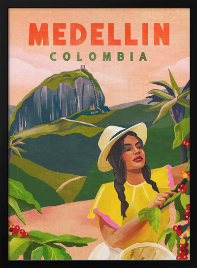 Medellin Colombia Travel Poster - Stretched Canvas, Poster or Fine Art Print I Heart Wall Art