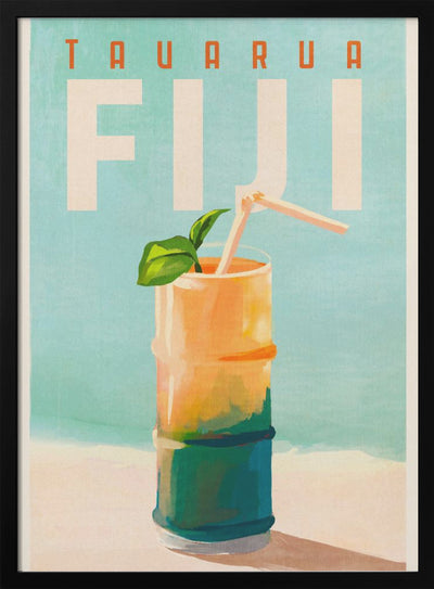 Tavarua Fiji Cocktail Poster Travel Art - Stretched Canvas, Poster or Fine Art Print I Heart Wall Art