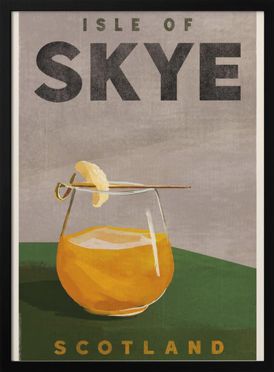 Isle Of Skye Scotland Scotch Cocktail Travel Poster - Stretched Canvas, Poster or Fine Art Print I Heart Wall Art