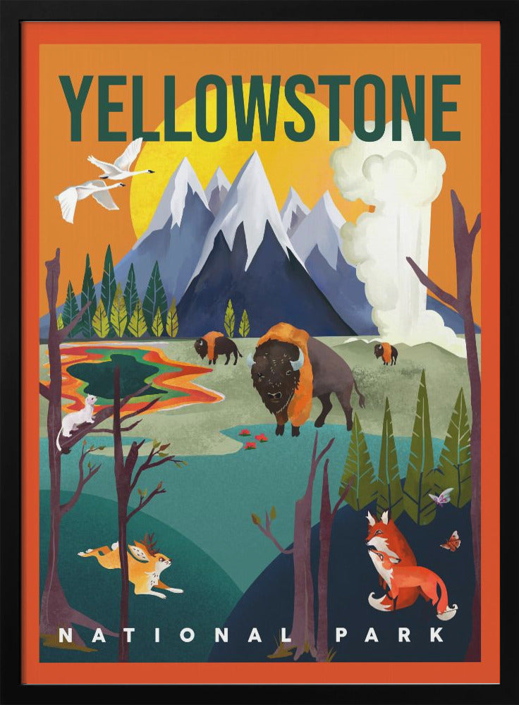 Yellowstone National Park Travel Art - Stretched Canvas, Poster or Fine Art Print I Heart Wall Art