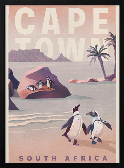 Cape Town South Africa Vintage Travel Art - Stretched Canvas, Poster or Fine Art Print I Heart Wall Art