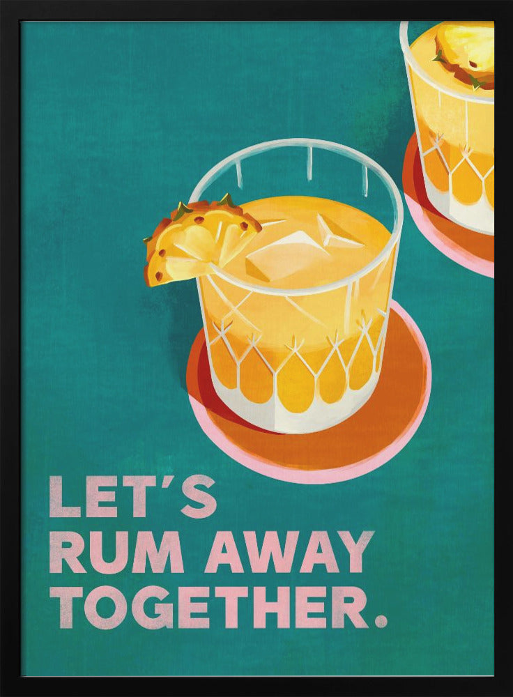 Rum Away Beach Bar Cocktail Art - Stretched Canvas, Poster or Fine Art Print I Heart Wall Art