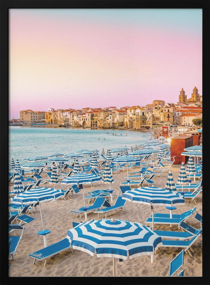 Cefalu Beach - Stretched Canvas, Poster or Fine Art Print I Heart Wall Art