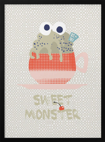 Sweet monster cupcake red - Stretched Canvas, Poster or Fine Art Print I Heart Wall Art