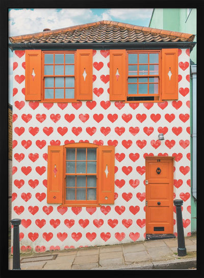 Valentines Day House - Stretched Canvas, Poster or Fine Art Print I Heart Wall Art