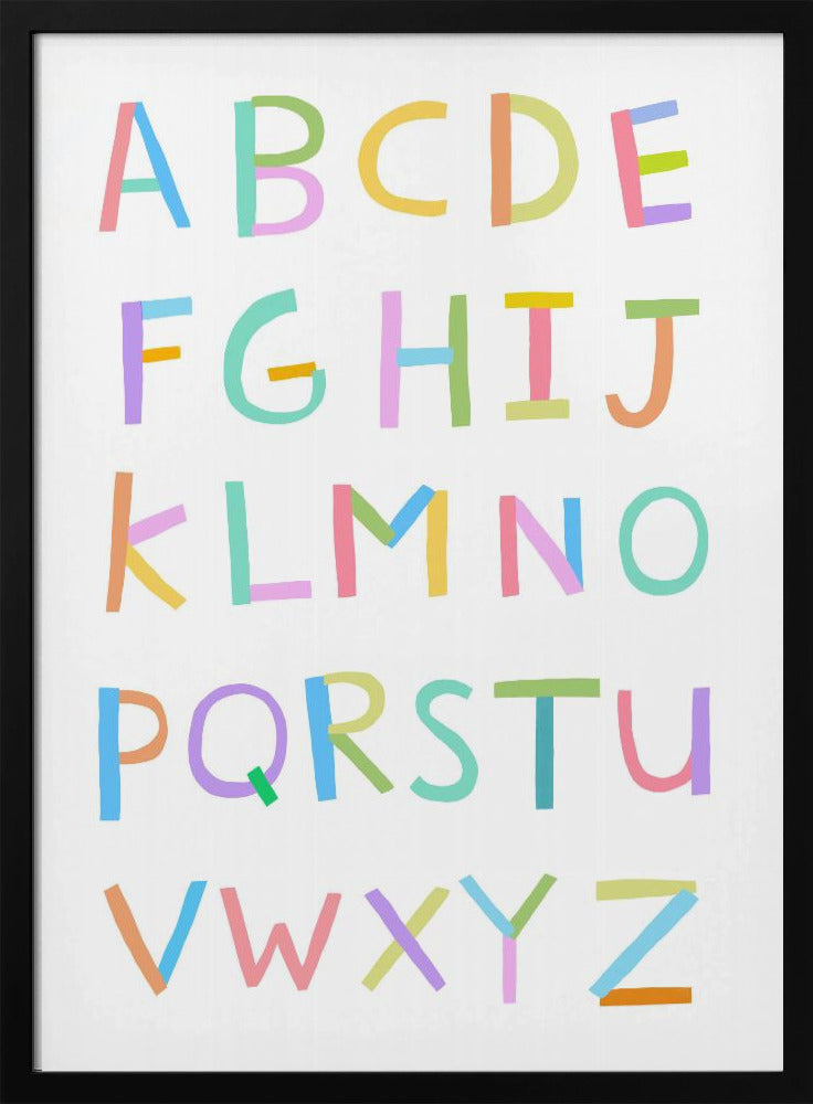 Hand Drawn Alphabet by Artist Carla Daly - Stretched Canvas, Poster or Fine Art Print I Heart Wall Art