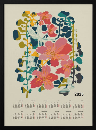 Calendar 2025 colorful orchid - Stretched Canvas, Poster or Fine Art Print I Heart Wall Art