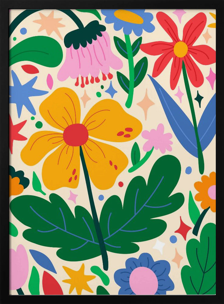 Flower Mixtape - Stretched Canvas, Poster or Fine Art Print I Heart Wall Art
