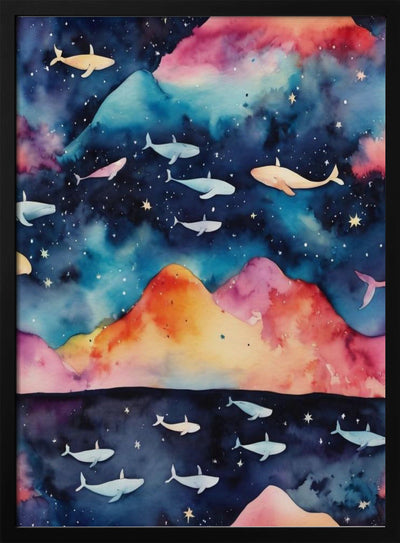 Starry Seascape - Stretched Canvas, Poster or Fine Art Print I Heart Wall Art