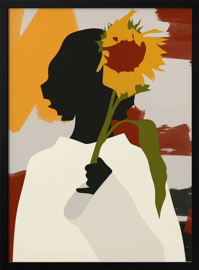 Shadowed Soul With Sunflower Print - Stretched Canvas, Poster or Fine Art Print I Heart Wall Art