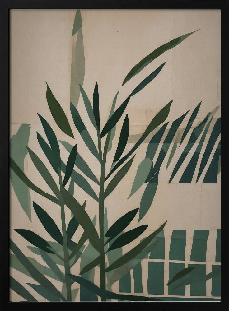 Paper Cut Green Leaves No.2 - Stretched Canvas, Poster or Fine Art Print I Heart Wall Art