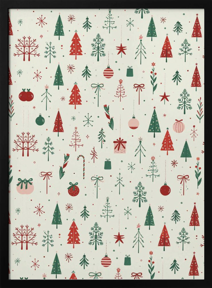 Scandinavian Holiday Forest - Stretched Canvas, Poster or Fine Art Print I Heart Wall Art